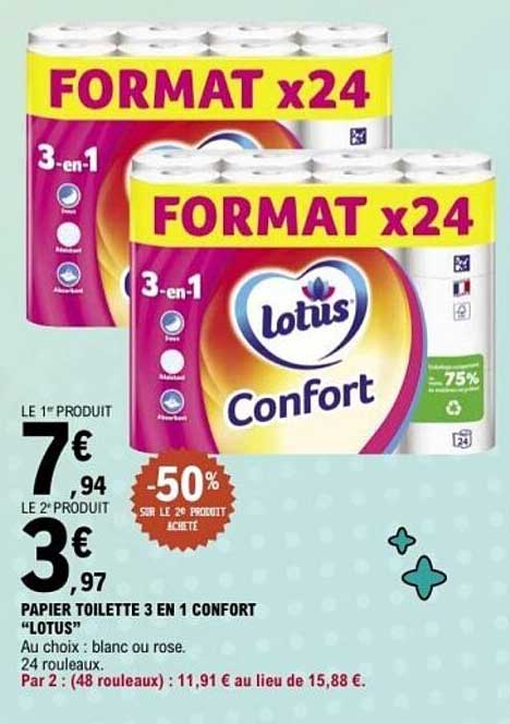 Papier Toilette 3 en 1 Confort "Lotus"