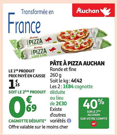 PÂTE À PIZZA AUCHAN