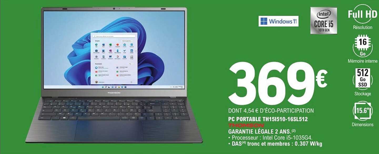 PC PORTABLE TH151510-16SL512