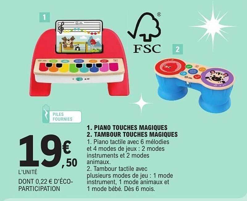 Piano Touches Magiques et Tambour Touches Magiques