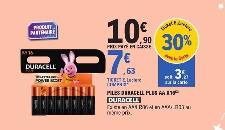 PILES DURACELL PLUS AA X16