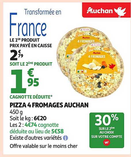 PIZZA 4 FROMAGES AUCHAN