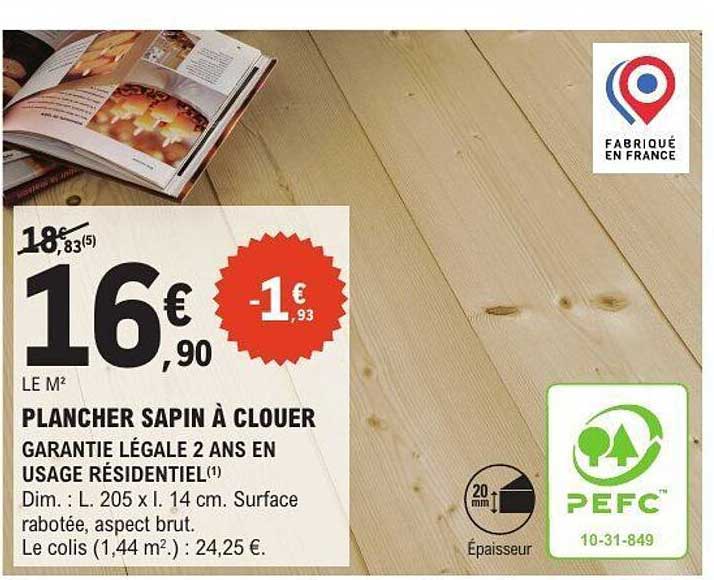 PLANCHER SAPIN À CLOUER