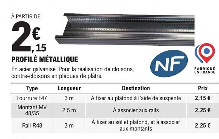 PROFILÉ MÉTALLIQUE