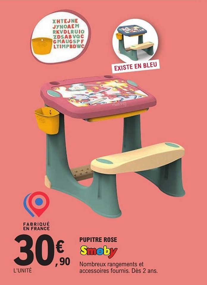 PUPITRE ROSE Smoby
