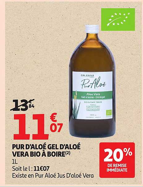PUR D'ALOE GEL D'ALOE VERA BIO À BOIRE