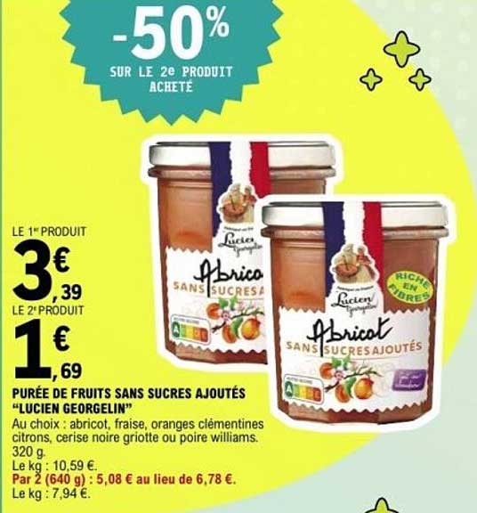 Purée de fruits sans sucres ajoutés "Lucien Georgelin"
