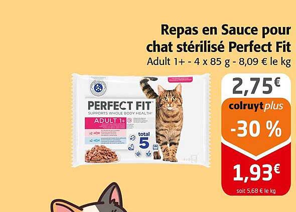 Repas en Sauce pour chat stérilisé Perfect Fit