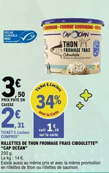 Rillettes de thon fromage frais ciboulette "CAP OCÉAN"