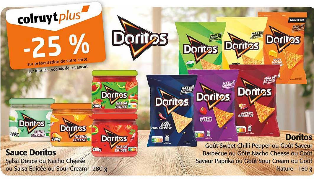 Sauce Doritos Salsa Douce ou Nacho Cheese ou Salsa Épicée ou Sour Cream - 280 g