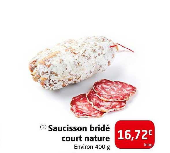 Saucisson bridé court nature