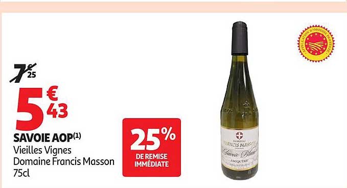 Savoie AOP Vieilles Vignes Domaine Franciss Masson 75cl