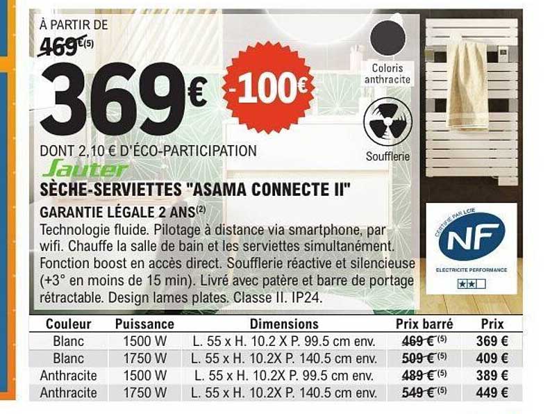 SÈCHE-SERVIETTES "ASAMA CONNECTE II"