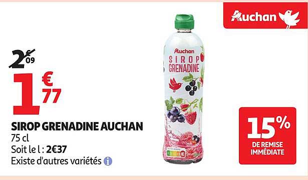 SIROP GRENADINE AUCHAN