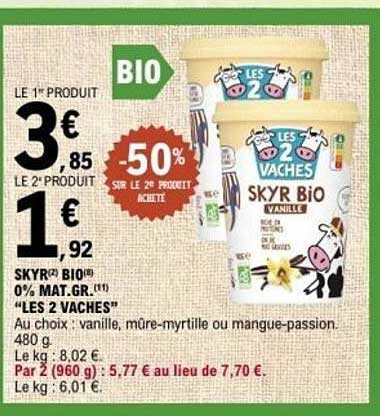 SKYR® BIO" 0% MAT.GR.(1) "LES 2 VACHES"