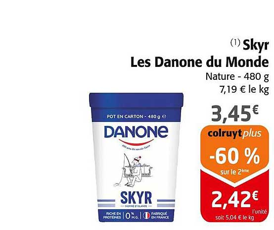 Skyr Les Danone du Monde Nature - 480 g