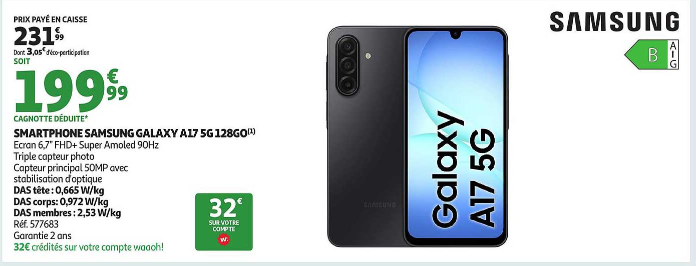 SMARTPHONE SAMSUNG GALAXY A17 5G 128GO