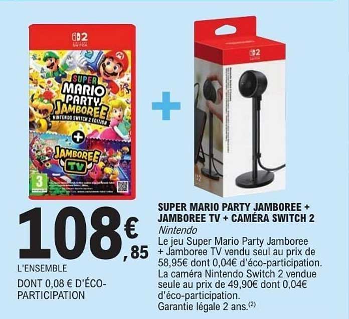 SUPER MARIO PARTY JAMBOREE + JAMBOREE TV + CAMÉRA SWITCH 2