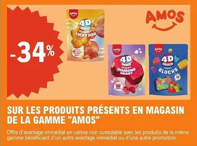 SUR LES PRODUITS PRÉSENTS EN MAGASIN DE LA GAMME "AMOS"