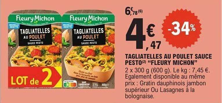 TAGIATELLES AU POULET SAUCE PESTO