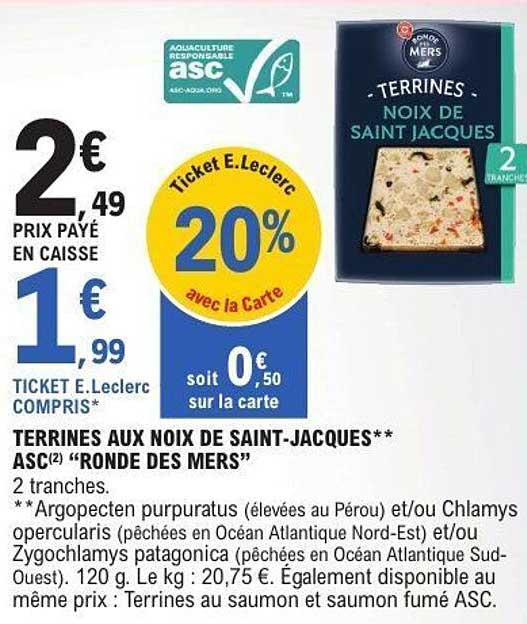 TERRINES AUX NOIX DE SAINT-JACQUES** ASC(2) “RONDE DES MERS”