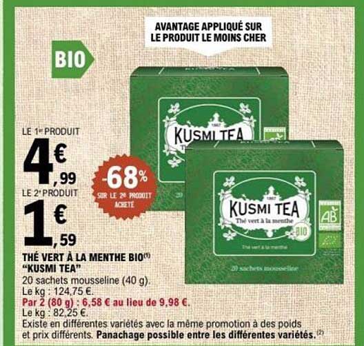 THÉ VERT À LA MENTHE BIO™ "KUSMI TEA"
