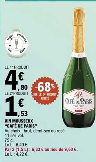 VIN MOUSSEUX “CAFÉ DE PARIS”