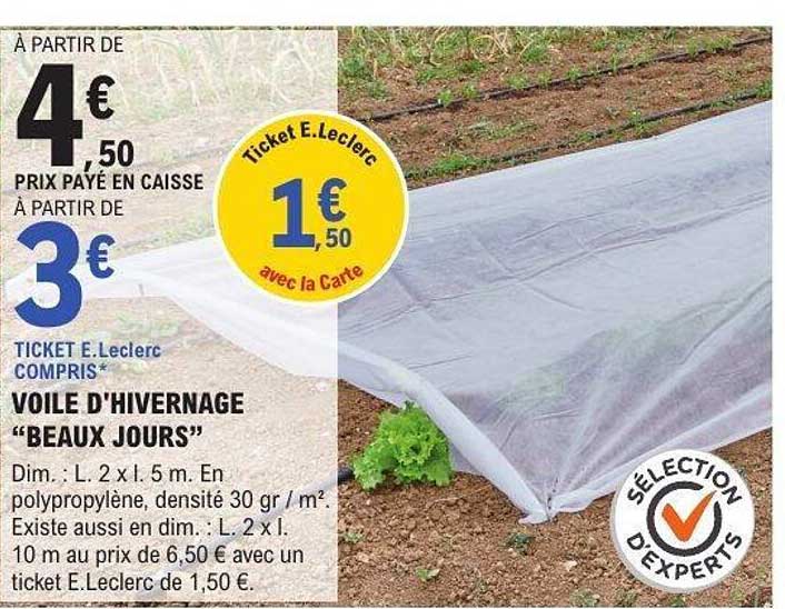 VOILE D'HIVERNAGE "BEAUX JOURS"