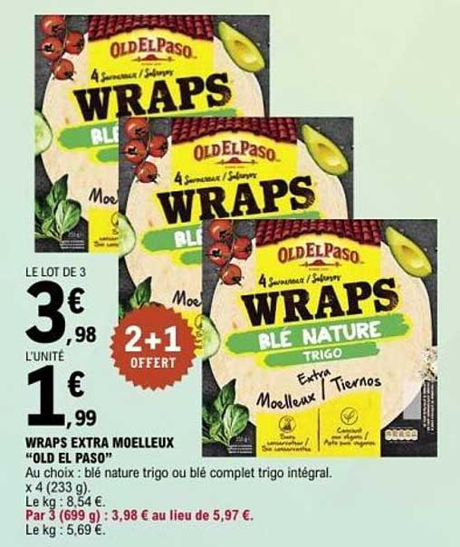 WRAPS EXTRA MOELLEUX "OLD EL PASO"
