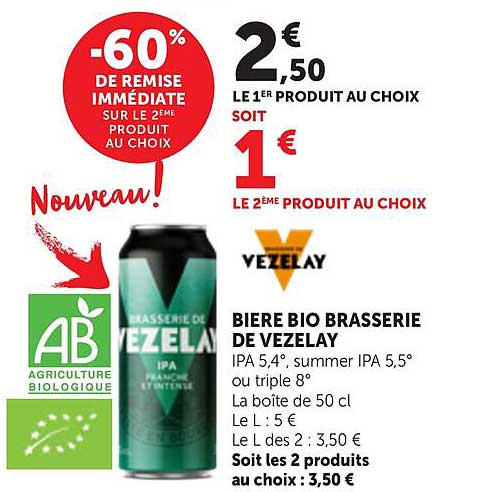 -60% DE REMISE IMMÉDIATE SUR LE 2EME PRODUIT AU CHOIX