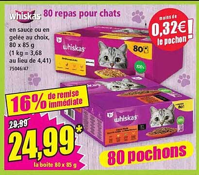 80 repas pour chats