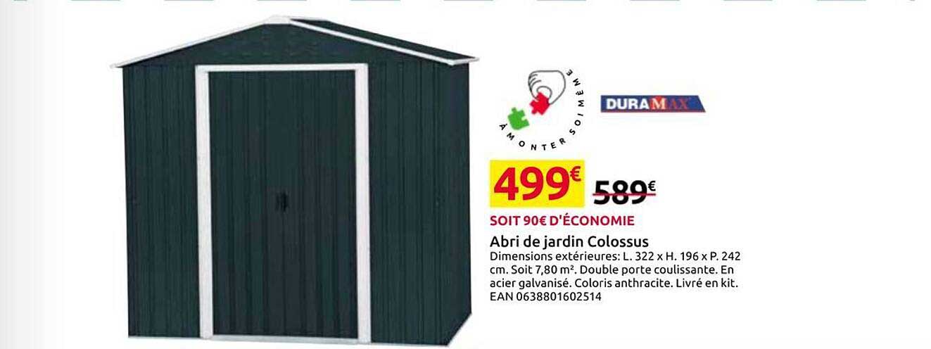 Abri de jardin Colossus
