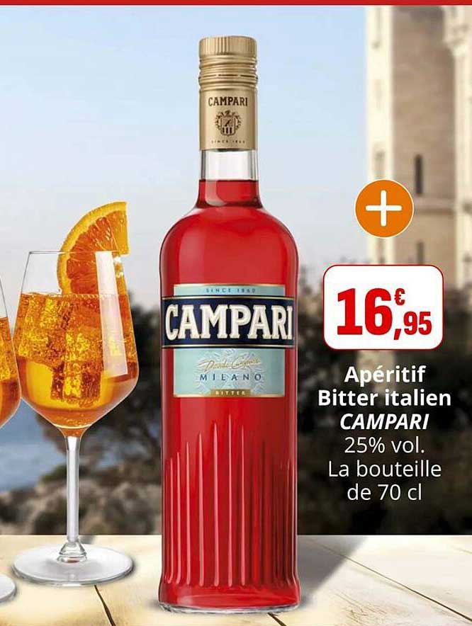 Apéritif Bitter italien CAMPARI 25% vol. La bouteille de 70 cl