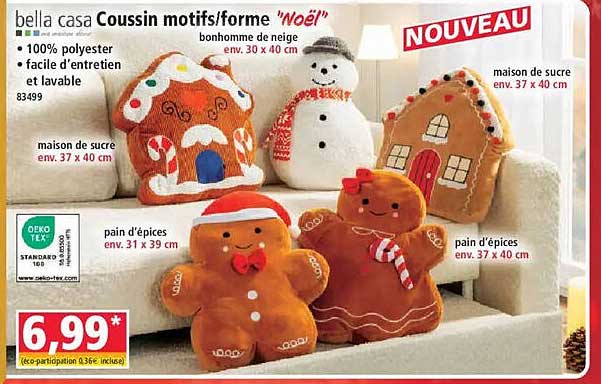 bella casa Coussin motifs/forme "Noël"