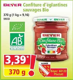 Beyer Confiture d'églantines sauvages Bio