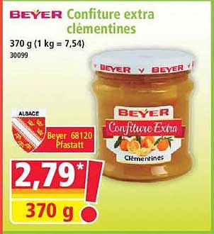 BEYER Confiture extra clémentines