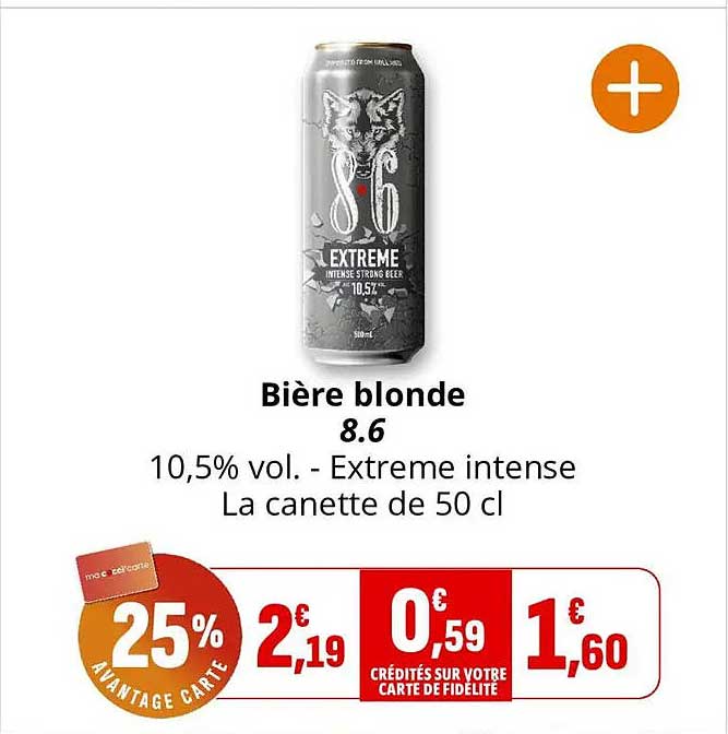 Bière blonde 8.6 10,5% vol. - Extreme intense La canette de 50 cl
