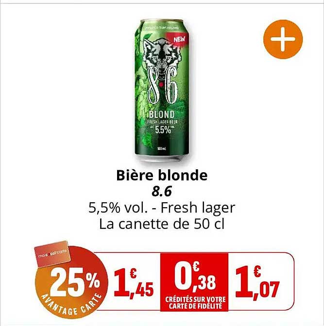 Bière blonde 8.6 5,5% vol. - Fresh lager La canette de 50 cl