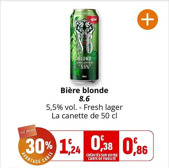 Bière blonde 8.6 5,5% vol. - Fresh lager La canette de 50 cl