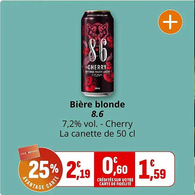 Bière blonde 8.6 7,2% vol. - Cherry La canette de 50 cl