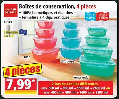 Boîtes de conservation, 4 pièces