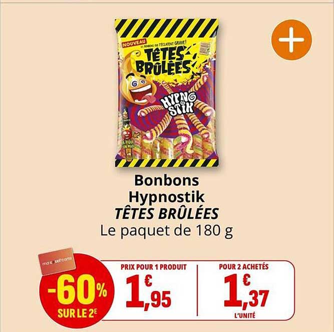 Bonbons Hypnostik TÊTES BRÛLÉES Le paquet de 180 g