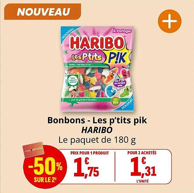 Bonbons - Les p’tits pik HARIBO Le paquet de 180 g
