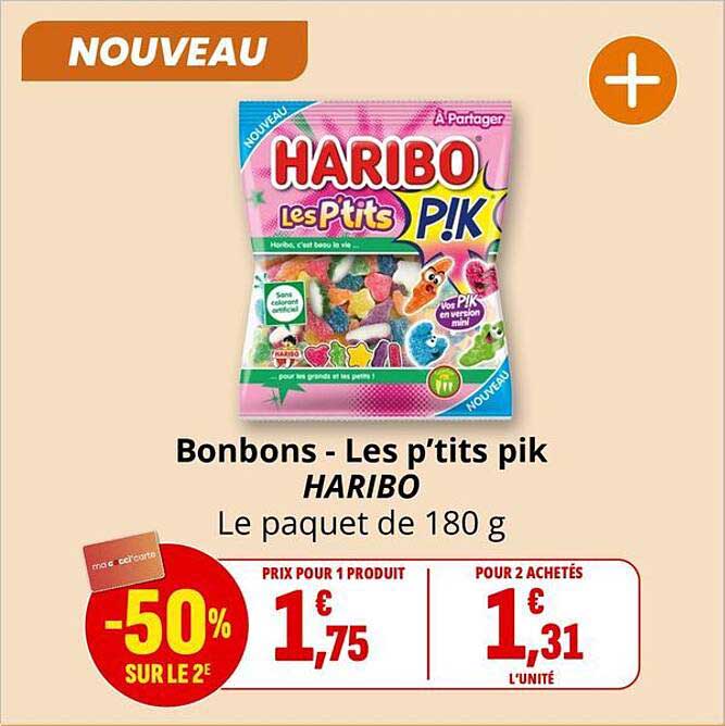 Bonbons - Les p’tits pik HARIBO Le paquet de 180 g