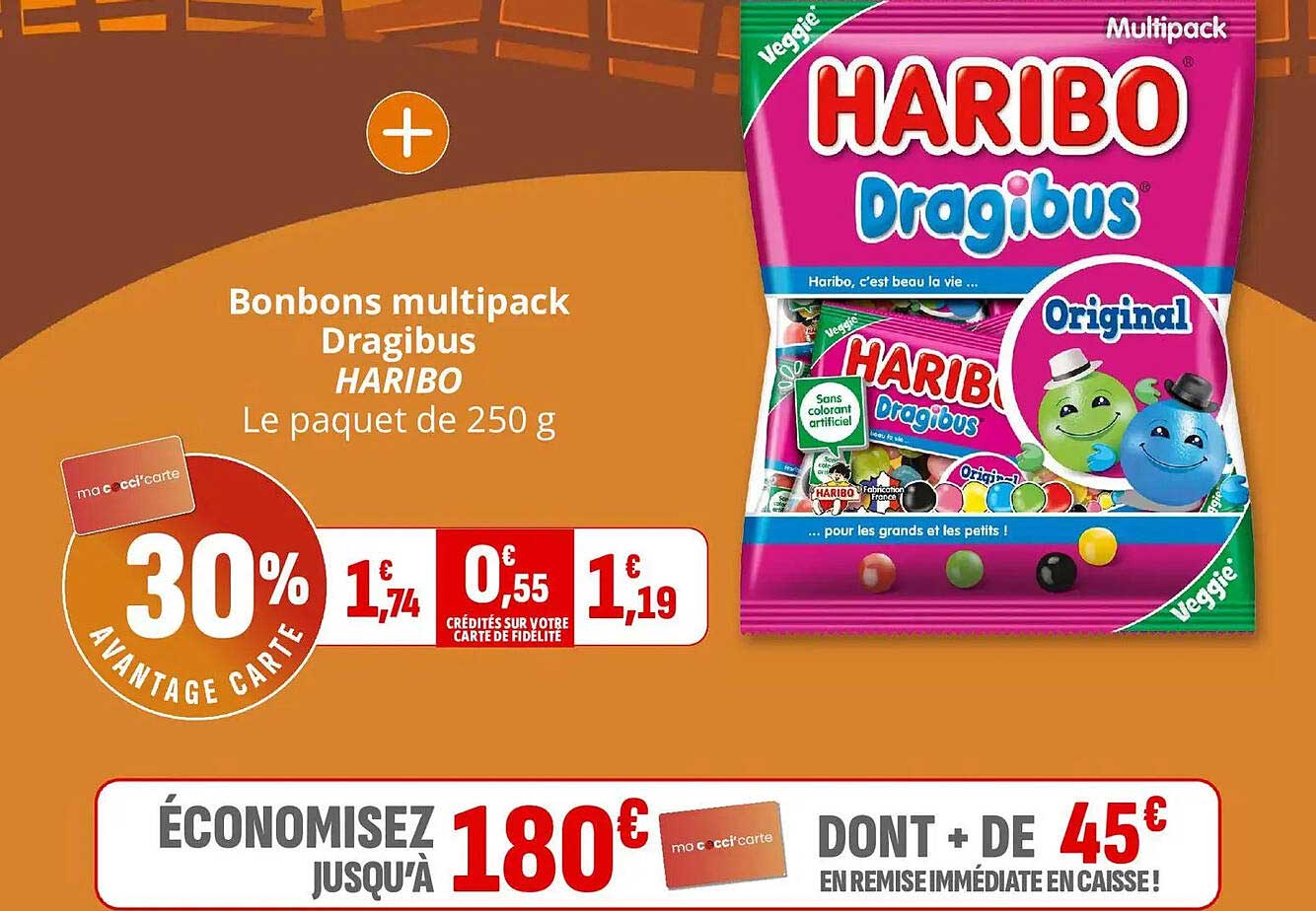 Bonbons multipack Dragibus HARIBO Le paquet de 250 g