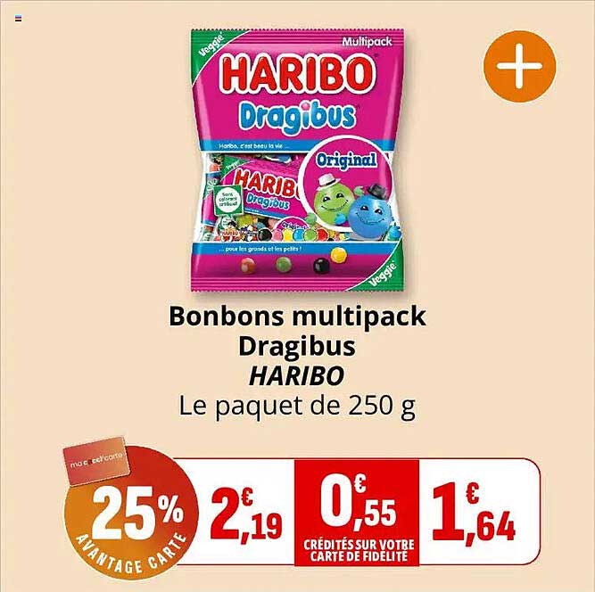 Bonbons multipack Dragibus HARIBO Le paquet de 250 g