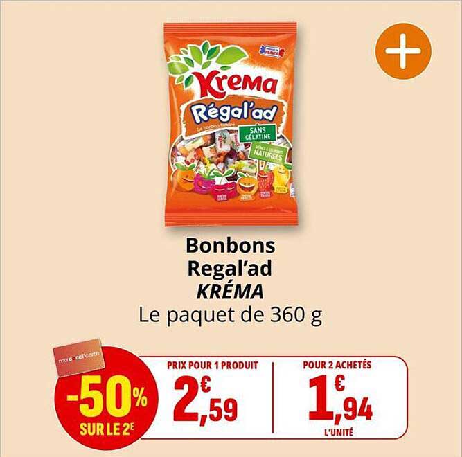 Bonbons Regal'ad KRÉMA Le paquet de 360 g