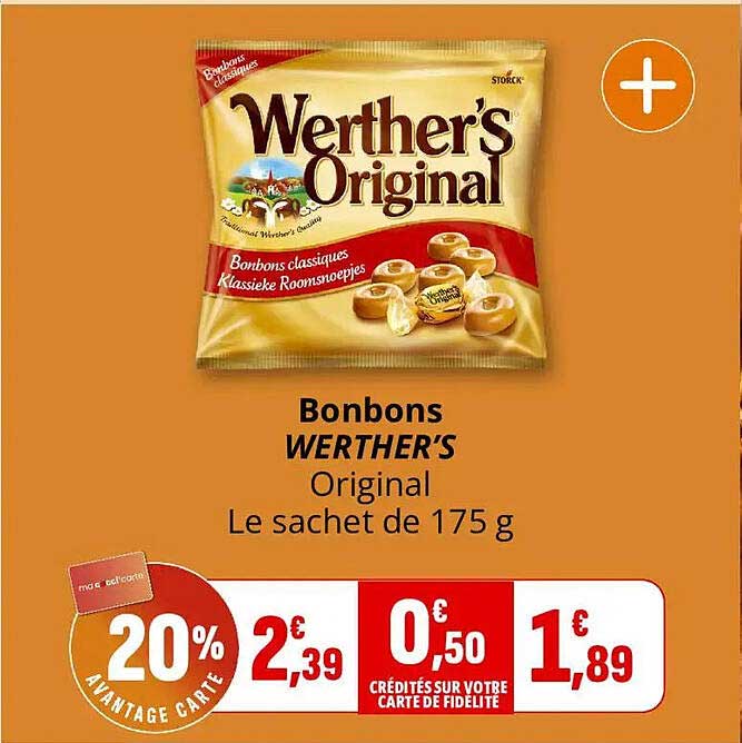 Bonbons WERTHER’S Original Le sachet de 175 g