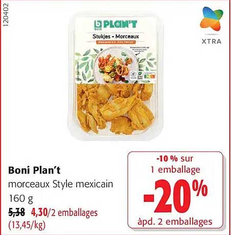 Boni Plan’t morceaux Style mexicain 160 g