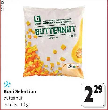 Boni Selection butternut en dés 1 kg